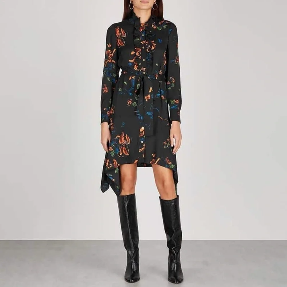 TORY BURCH Women Asymmetrical Hem Floral Cora Dress Size 0